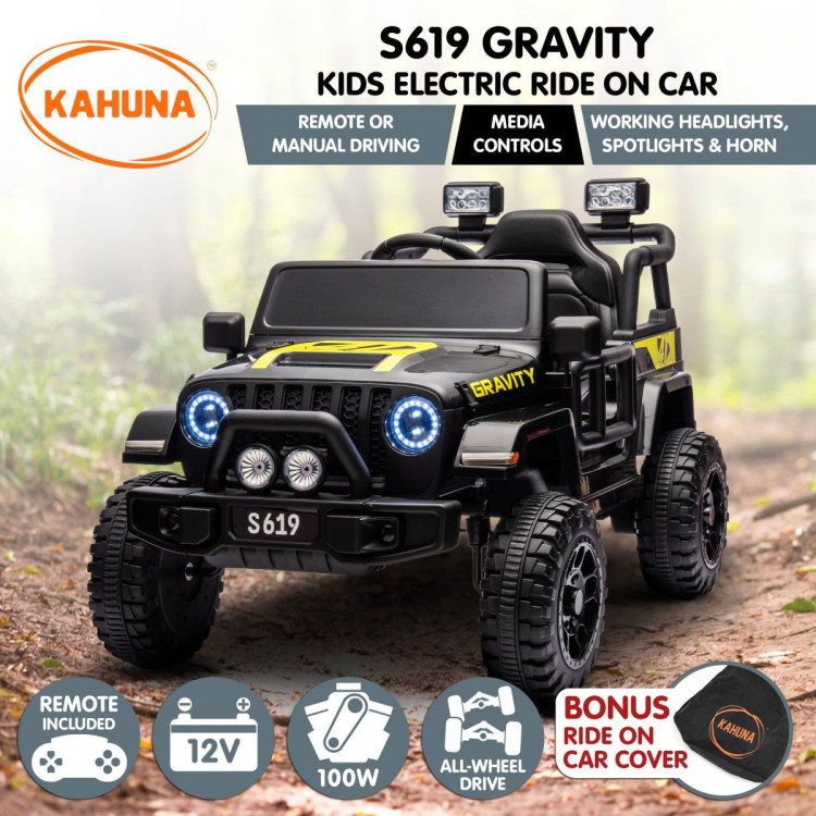 Kahuna S619 Gravity Kids Electric Ride On Car - Black image 3