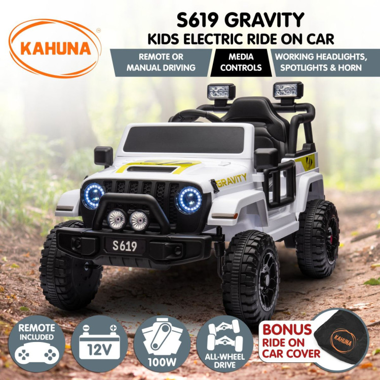 Kahuna S619 Gravity Kids Electric Ride On Car - White image 3