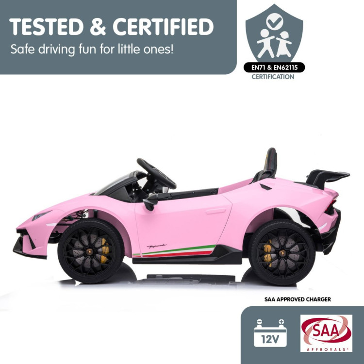 Lamborghini Performante Kids Electric Ride On Car Remote Control by Kahuna - Pink image 11