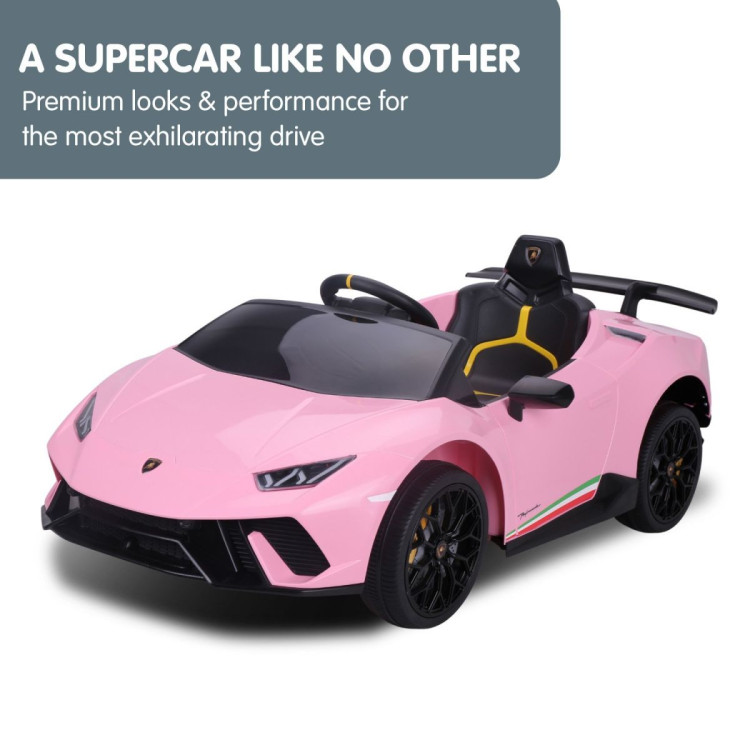 Lamborghini Performante Kids Electric Ride On Car Remote Control by Kahuna - Pink image 3