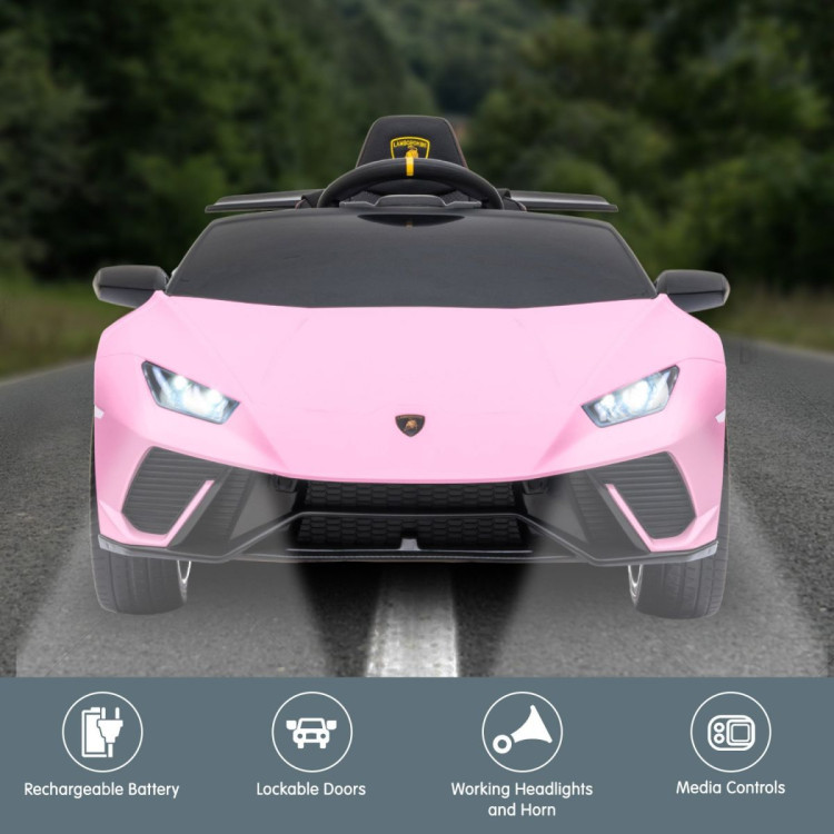 Lamborghini Performante Kids Electric Ride On Car Remote Control by Kahuna - Pink image 5