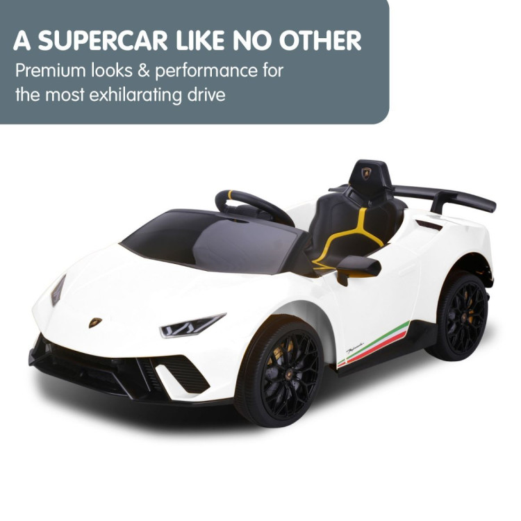 Lamborghini Performante Kids Electric Ride On Car Remote Control by Kahuna - White image 3