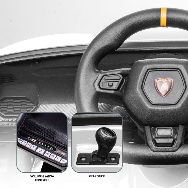 Lamborghini Performante Kids Electric Ride On Car Remote Control by Kahuna - White image 6