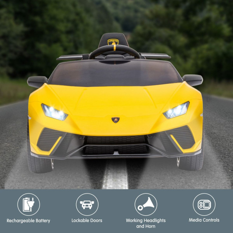 Lamborghini Performante Kids Electric Ride On Car Remote Control - Yellow image 5