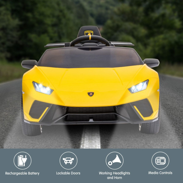Lamborghini Performante Kids Electric Ride On Car Remote Control - Yellow image 3