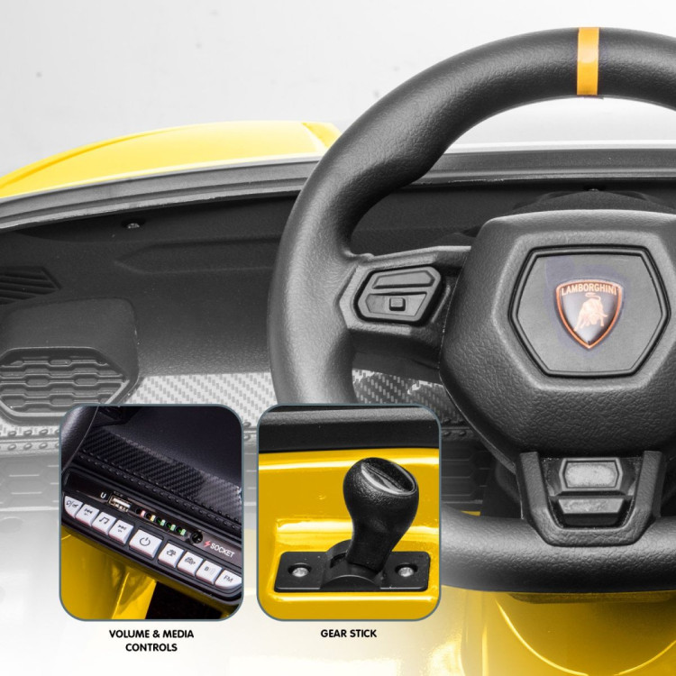 Lamborghini Performante Kids Electric Ride On Car Remote Control - Yellow image 6
