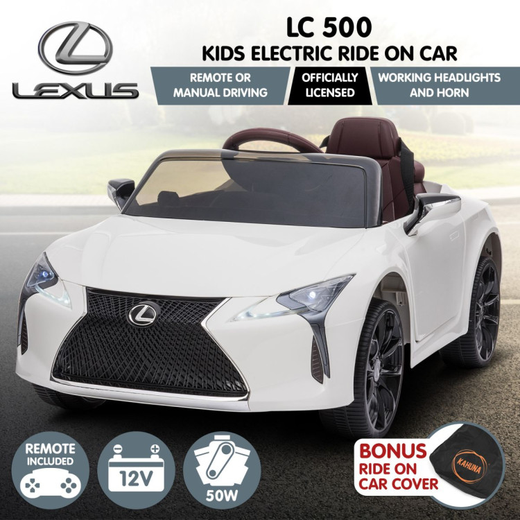 Authorised Lexus LC 500 Kids Electric Ride On Car - White image 2