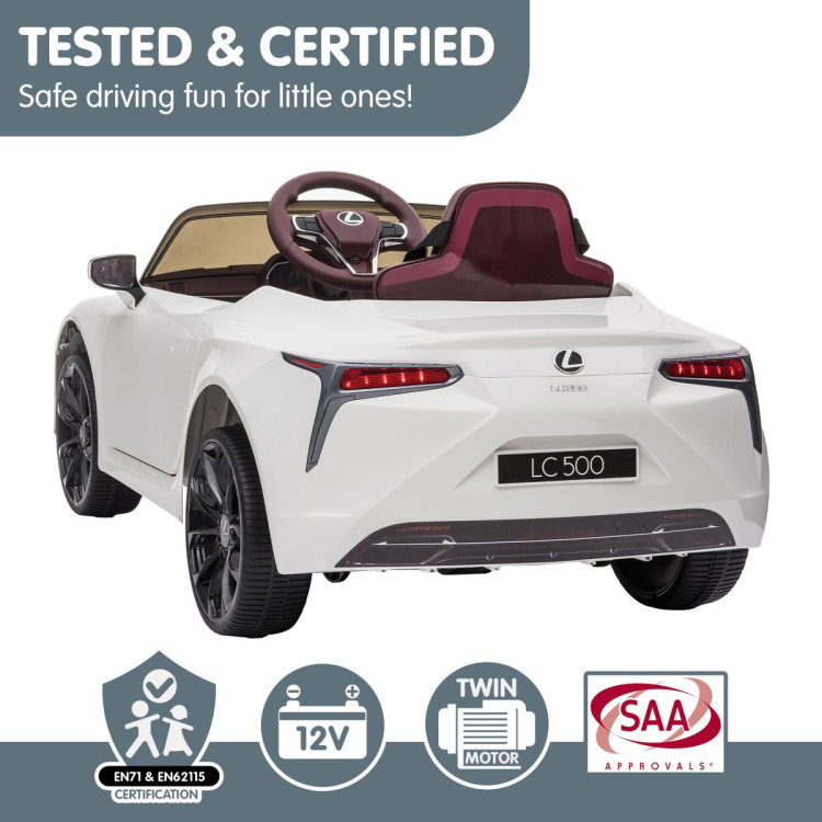 Authorised Lexus LC 500 Kids Electric Ride On Car - White image 10
