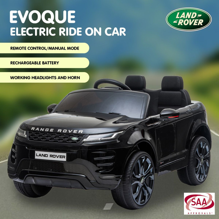 Land Rover Licensed Kids Electric Ride On Car Remote Control - Black image 3