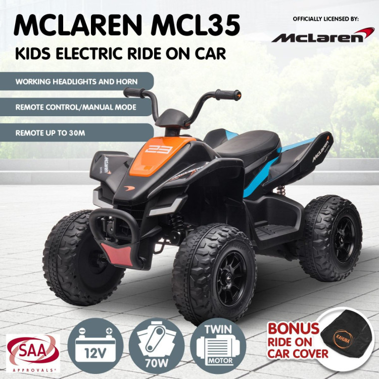 MCL35 McLaren Ride On Electric Quad Bike - Black image 3