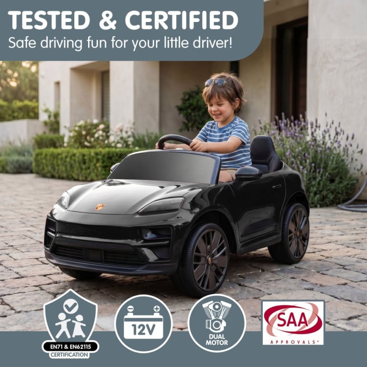 Kahuna Black Porsche Macan Turbo EV Kids Ride On Car 12V Electric Car image 8