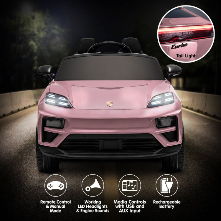 Kahuna Pink Porsche Macan Turbo EV Kids Ride On Car 12V Electric Car image 5