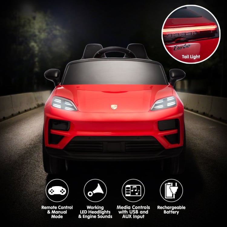 Kahuna Red Porsche Macan Turbo EV Kids Ride On Car 12V Electric Car image 5