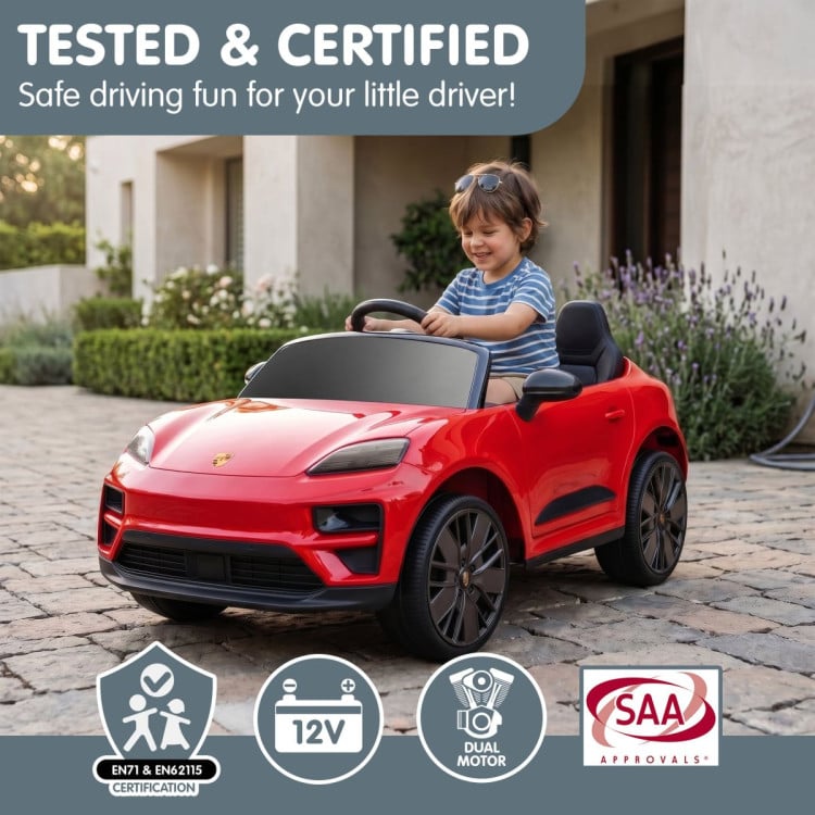 Kahuna Red Porsche Macan Turbo EV Kids Ride On Car 12V Electric Car image 8