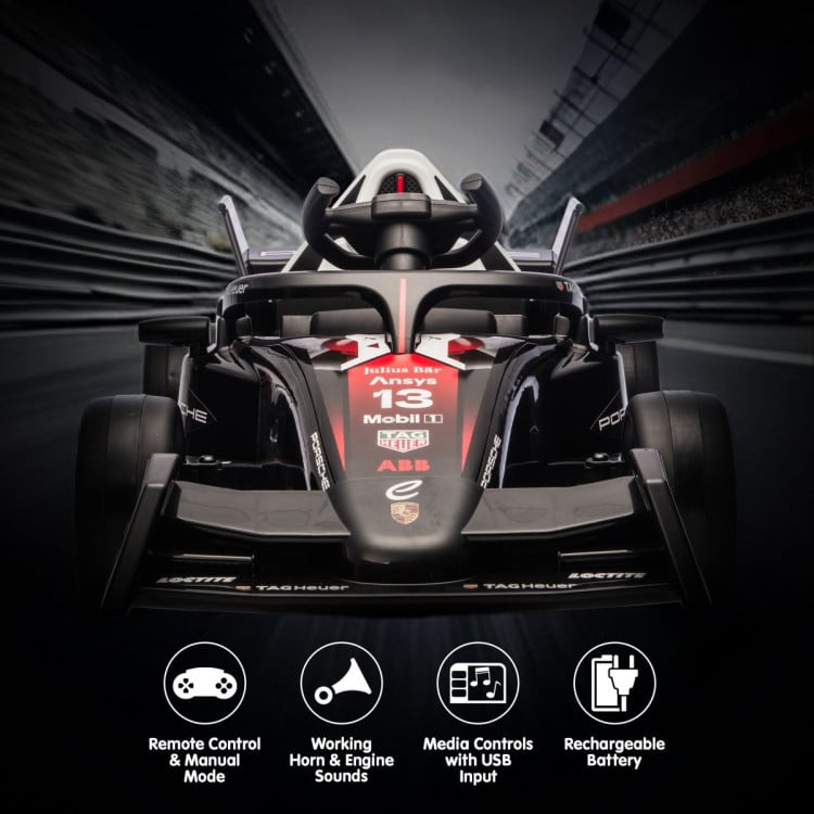 Kahuna Porsche Formula E Kids Electric Ride On Car Remote Control 60W Dual Motors MP3 Player Suspension & Seat Belt image 7