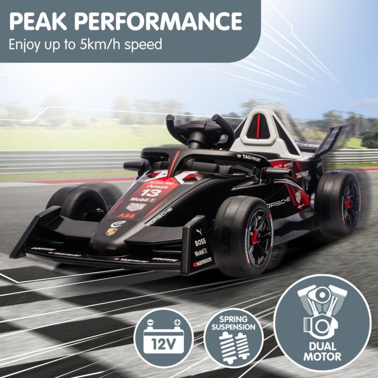 Kahuna Porsche Formula E Kids Electric Ride On Car Remote Control 60W Dual Motors MP3 Player Suspension & Seat Belt image 10