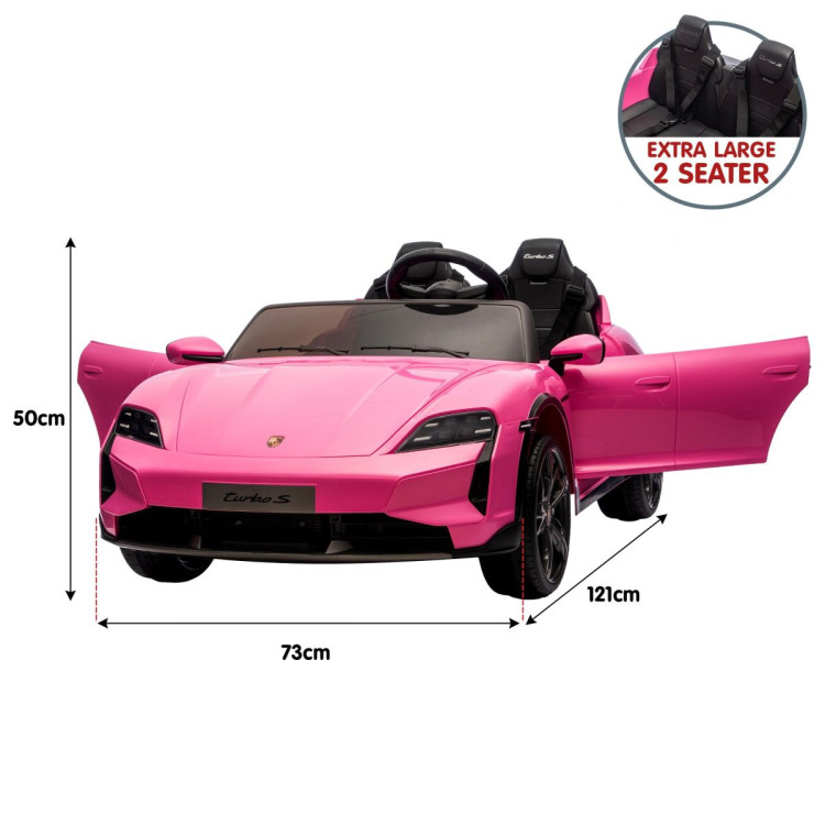 Kahuna Porsche Taycan Turbo S Kids Electric Ride On Car w/Remote Control 90W Four Wheel Suspension 2 Seater w/Seat Belt image 4