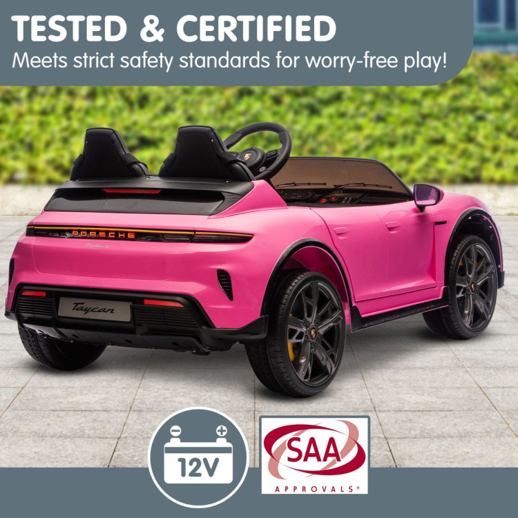 Kahuna Porsche Taycan Turbo S Kids Electric Ride On Car w/Remote Control 90W Four Wheel Suspension 2 Seater w/Seat Belt image 12