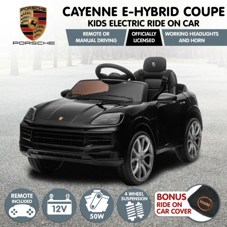 Kahuna Porsche Cayenne E Hybrid Coupe Licensed Kids Electric Ride On Car w/Remote Control 50W Dual Motors Speed Settings image 13