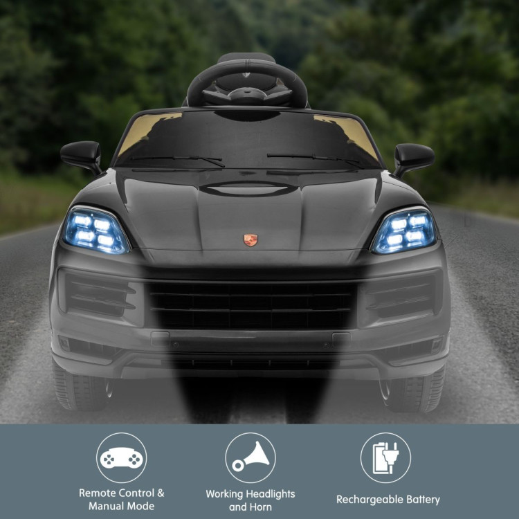 Kahuna Porsche Cayenne E Hybrid Coupe Licensed Kids Electric Ride On Car w/Remote Control 50W Dual Motors Speed Settings image 7
