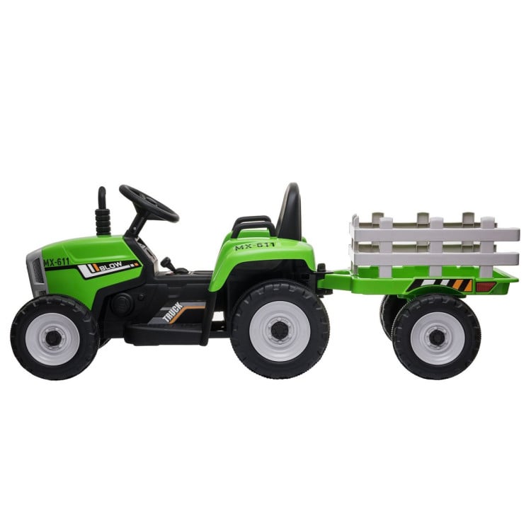 Kahuna MX-611 Kids Electric Ride On Tractor Trailer Car Green Grey image 4