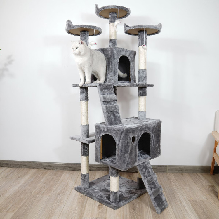 Furtastic 170cm Cat Tree Scratching Post - Silver Grey image 6