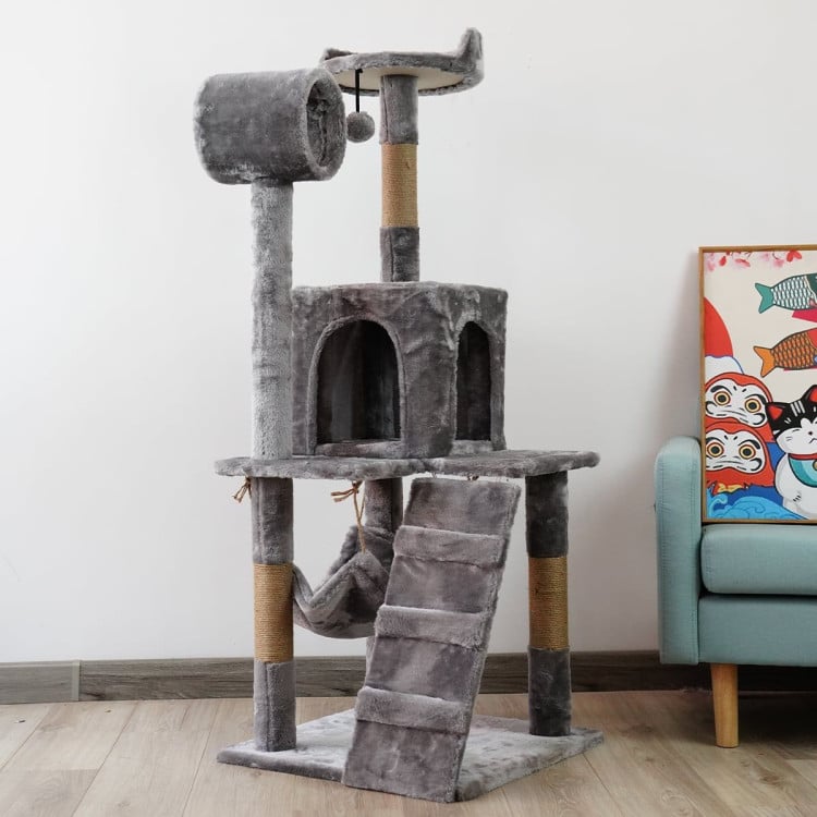 Furtastic 135cm Cat Tree Scratching Post - Silver Grey image 5
