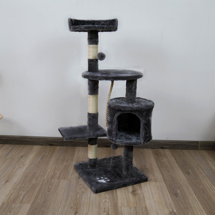 Furtastic 110cm Cat Tree Scratching Post - Dark Grey image 6
