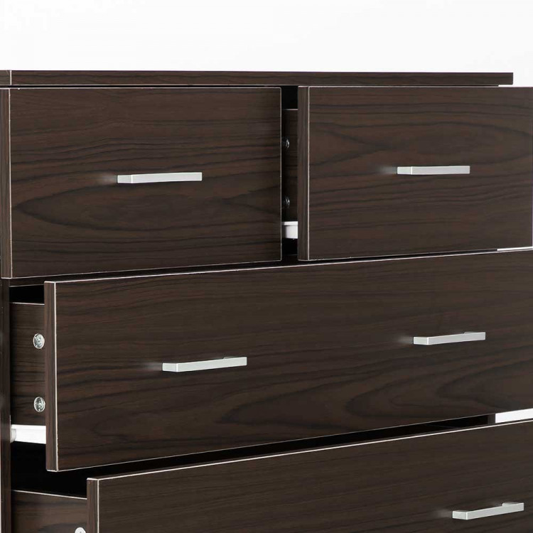 Tallboy Dresser 6 Chest of Drawers Cabinet 85 x 39.5 x 105 - Brown image 5