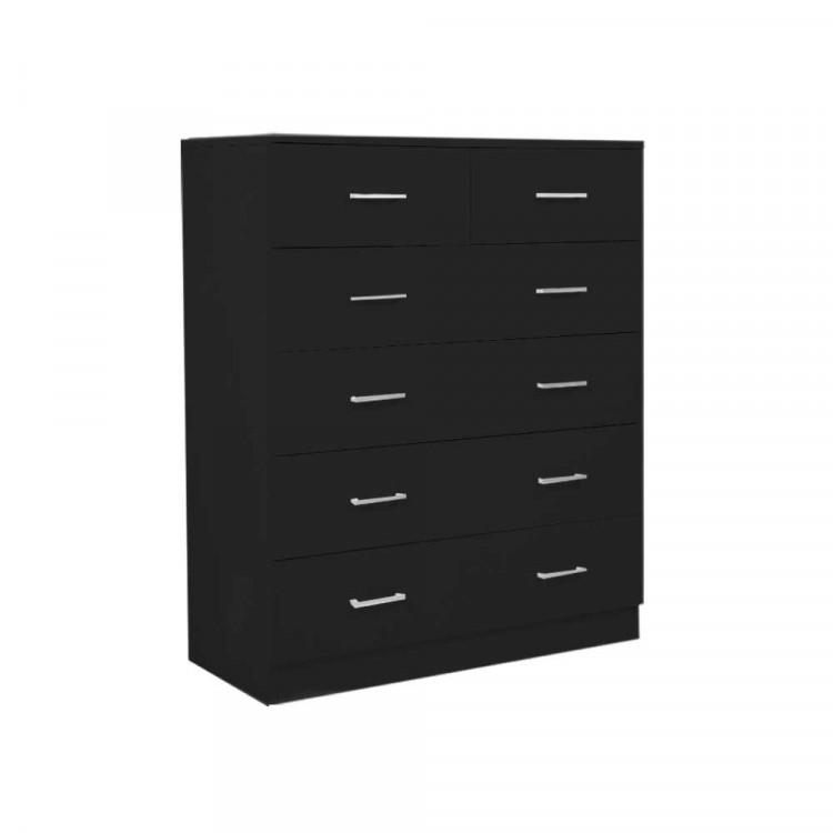 Tallboy Dresser 6 Chest of Drawers Cabinet 85 x 39.5 x 105 - Black