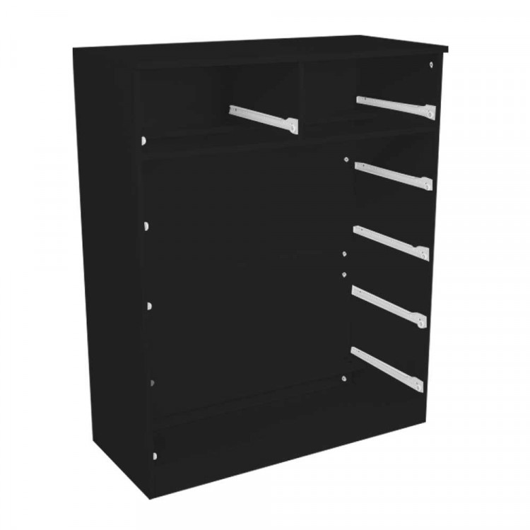 Tallboy Dresser 6 Chest of Drawers Cabinet 85 x 39.5 x 105 - Black image 4