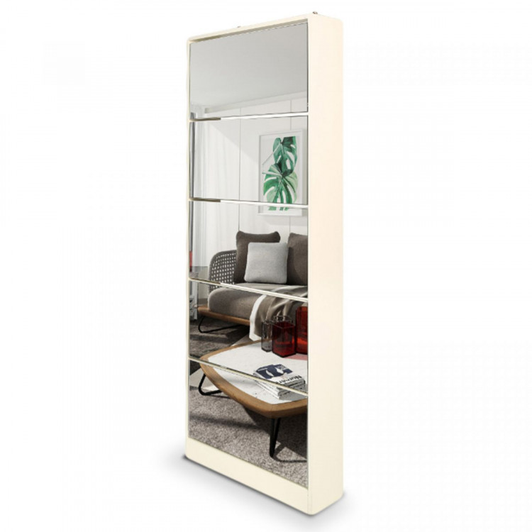 Mirrored Shoe Storage Cabinet Organizer - 63 x 17 x 170cm image 5