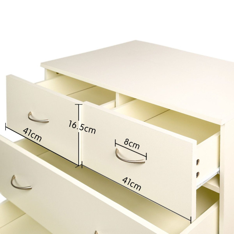 Sarantino Tallboy Dresser 6 Chest Of Drawers Cabinet 85 x 39.5 x 105cm in White image 13