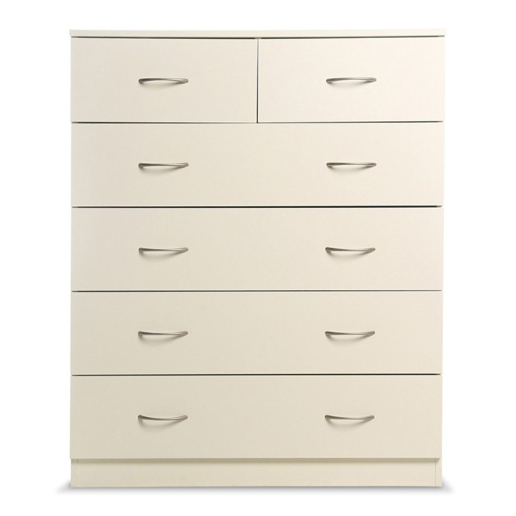 Sarantino Tallboy Dresser 6 Chest Of Drawers Cabinet 85 x 39.5 x 105cm in White image 3