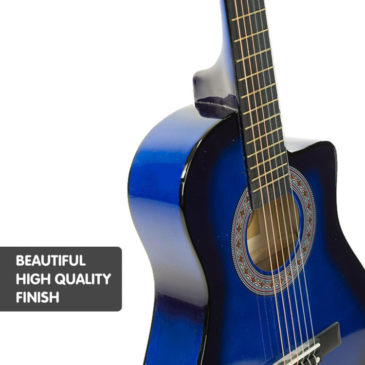Karrera Childrens 34in Wooden Acoustic Guitar Kids - Blue image 5