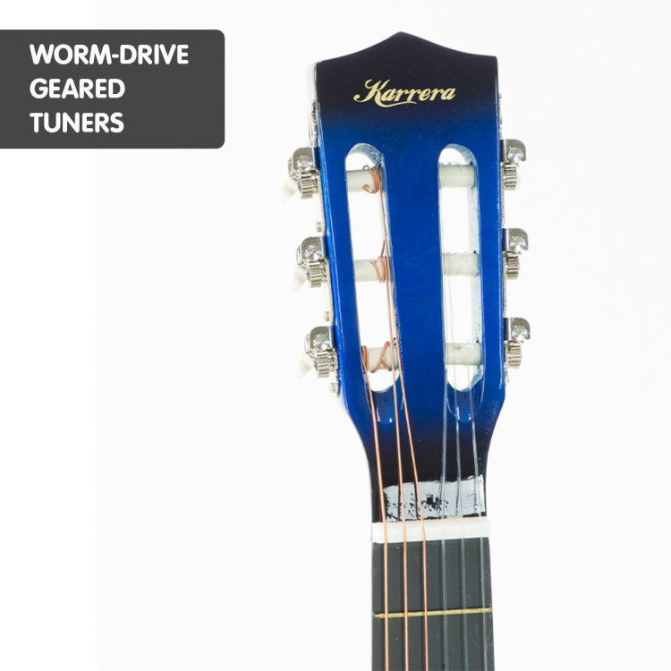 Karrera Childrens 34in Wooden Acoustic Guitar Kids - Blue image 6