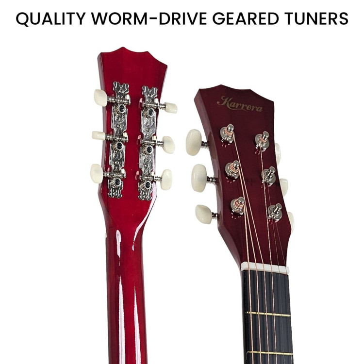38in Karrera Acoustic Guitar Steel Strings Carry Bag Shoulder Strap Sun Burst image 8