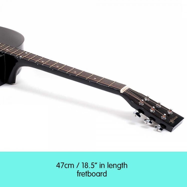 38in Cutaway Acoustic Guitar with guitar bag - Black image 3