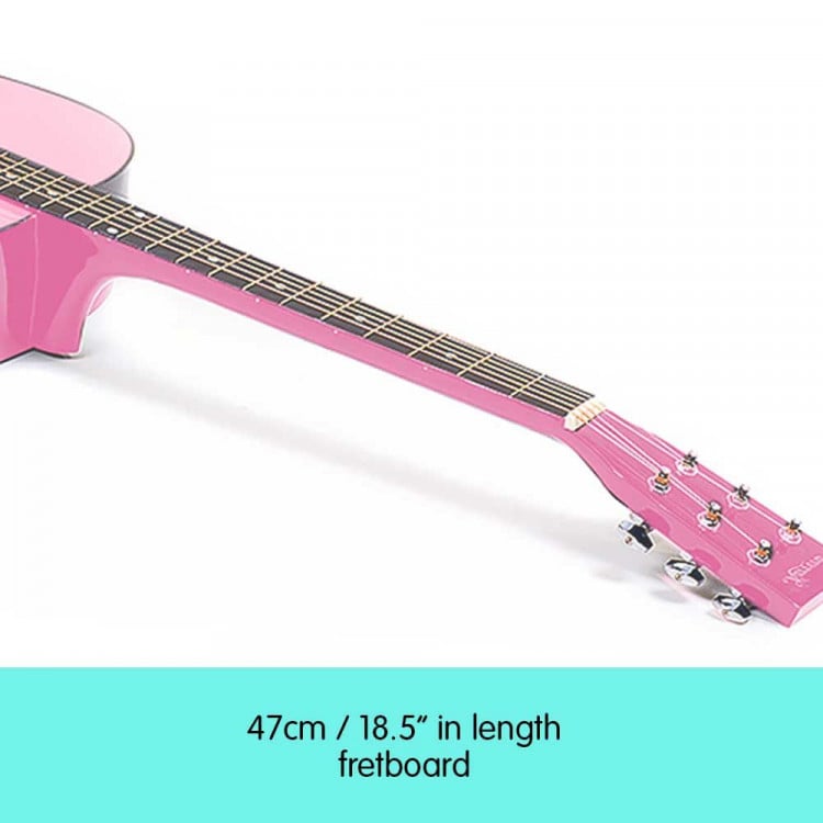 38in Cutaway Acoustic Guitar with guitar bag - Pink image 4