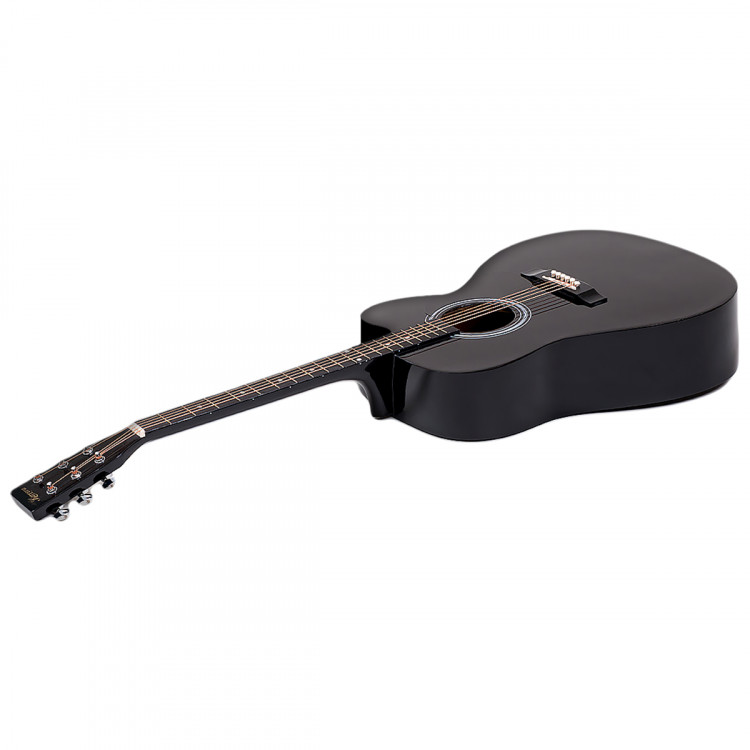 Karrera 38in Pro Cutaway Acoustic Guitar with Carry Bag - Black image 2