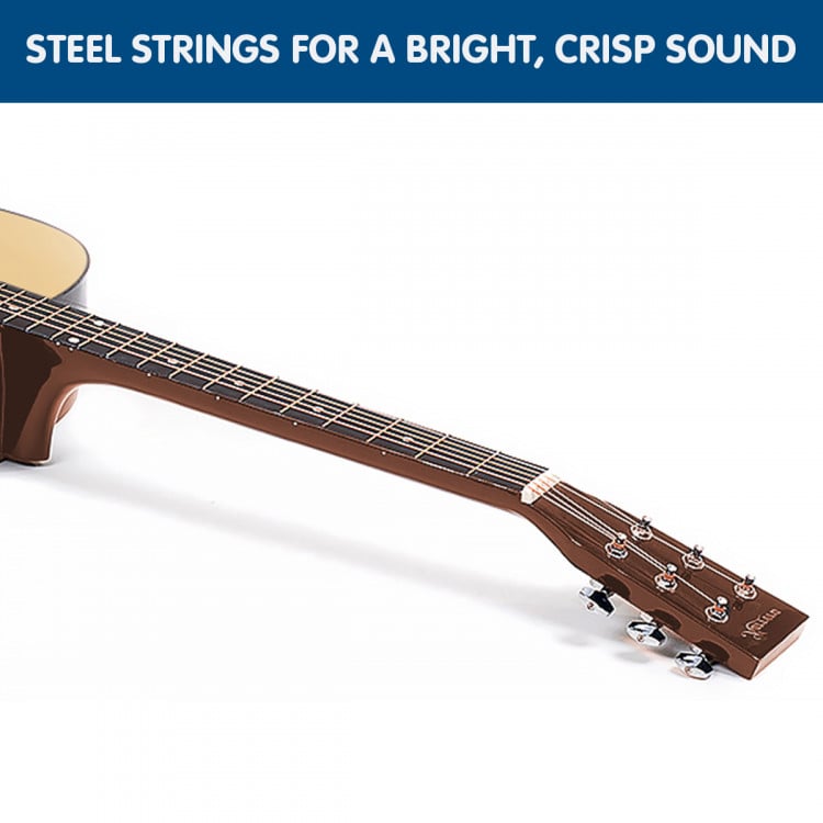 38in Pro Cutaway Acoustic Guitar with guitar bag - Natural image 2
