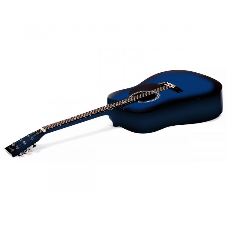 Karrera 38in Pro Cutaway Acoustic Guitar with Bag Strings - Blue Burst image 2