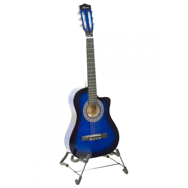 Karrera 38in Pro Cutaway Acoustic Guitar with Bag Strings - Blue Burst image 5