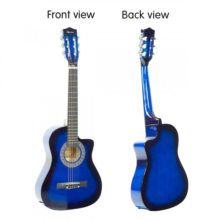 Karrera 38in Pro Cutaway Acoustic Guitar with Bag Strings - Blue Burst image 6