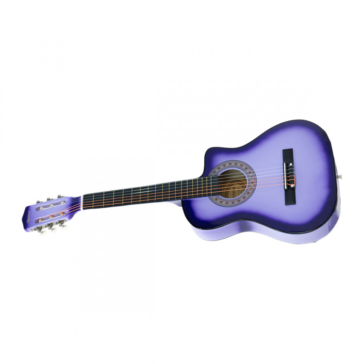 38in Pro Cutaway Acoustic Guitar with guitar bag - Purple Burst image 2