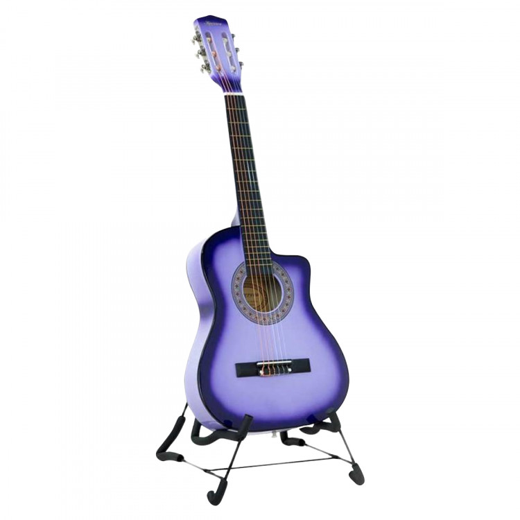 38in Pro Cutaway Acoustic Guitar with guitar bag - Purple Burst image 5