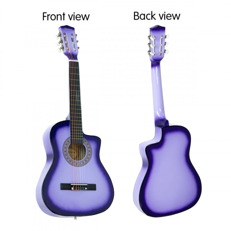 38in Pro Cutaway Acoustic Guitar with guitar bag - Purple Burst image 6