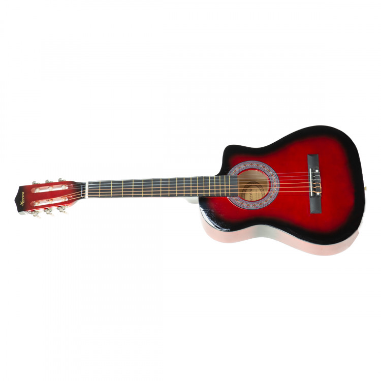 Karrera 38in Pro Cutaway Acoustic Guitar with guitar bag - Red Burst image 2