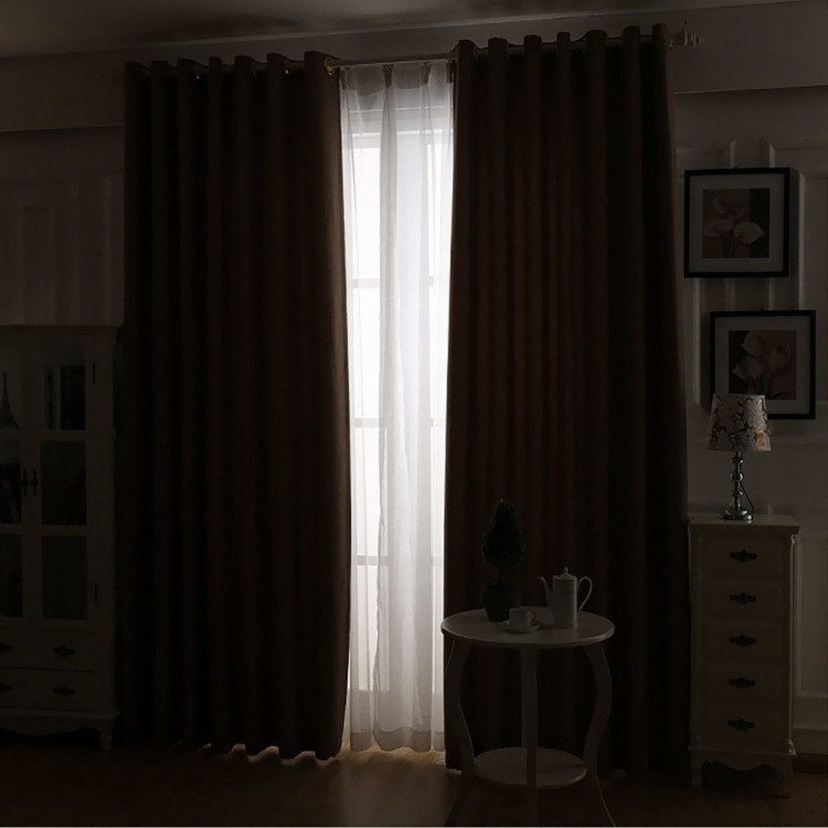 2x 100% Blockout Curtains Panels 3 Layers Eyelet Mustard 180x230cm image 5