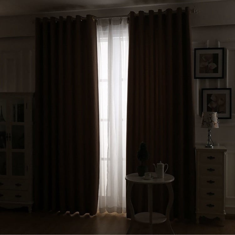 2x 100% Blockout Curtains Panels 3 Layers Eyelet Black 240x230cm image 5
